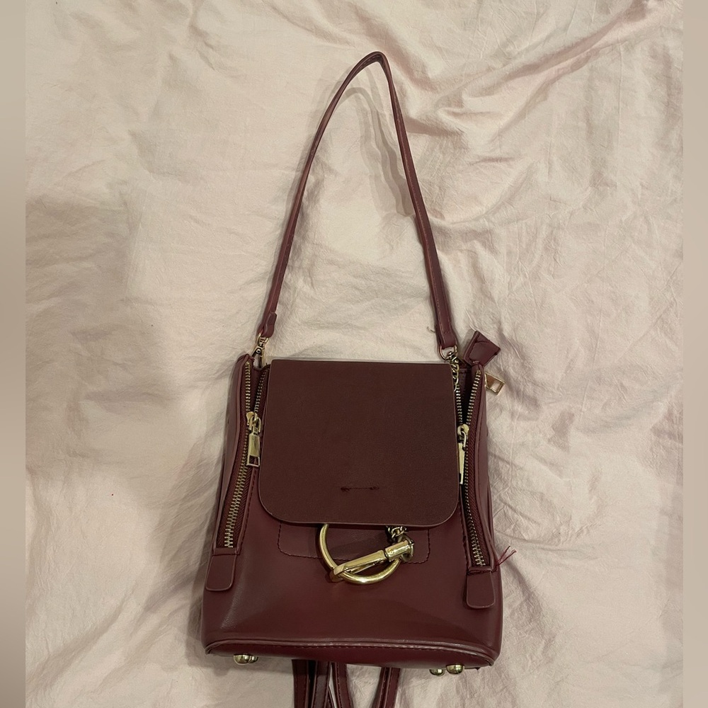 Burgundy Backpack/purse